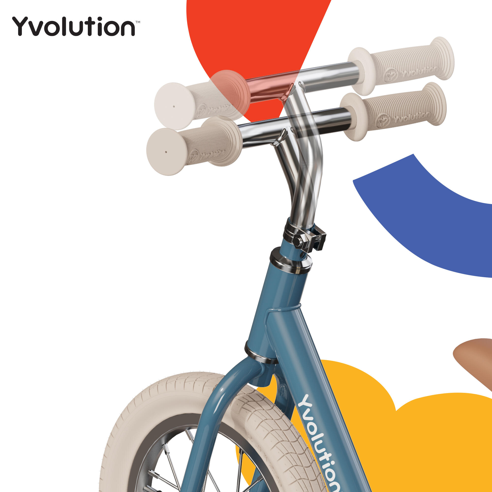 Yvolution draisienne vintage Yvelo Classic Bleu Pneus gonflables 5/6