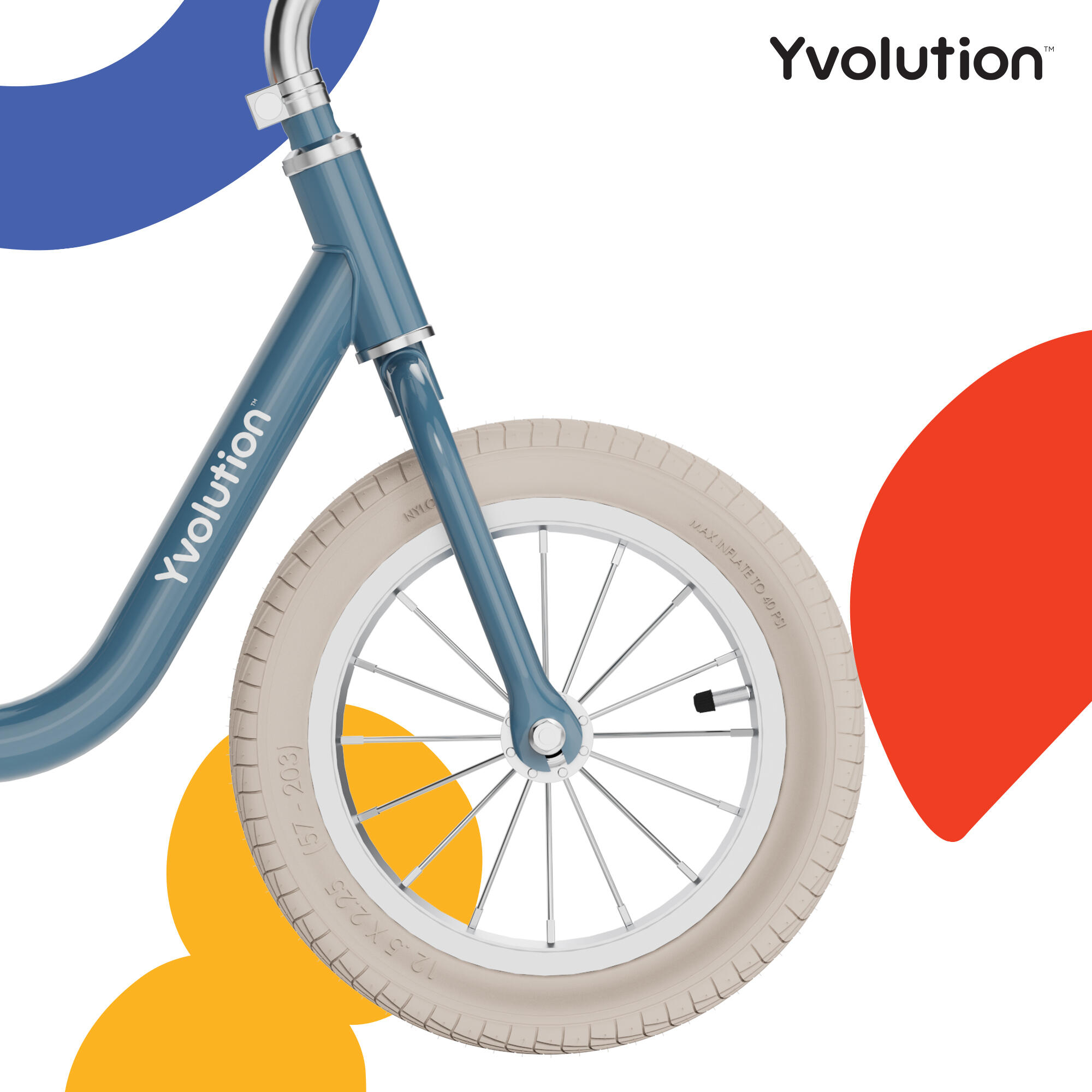 Yvolution draisienne vintage Yvelo Classic Bleu Pneus gonflables 3/6