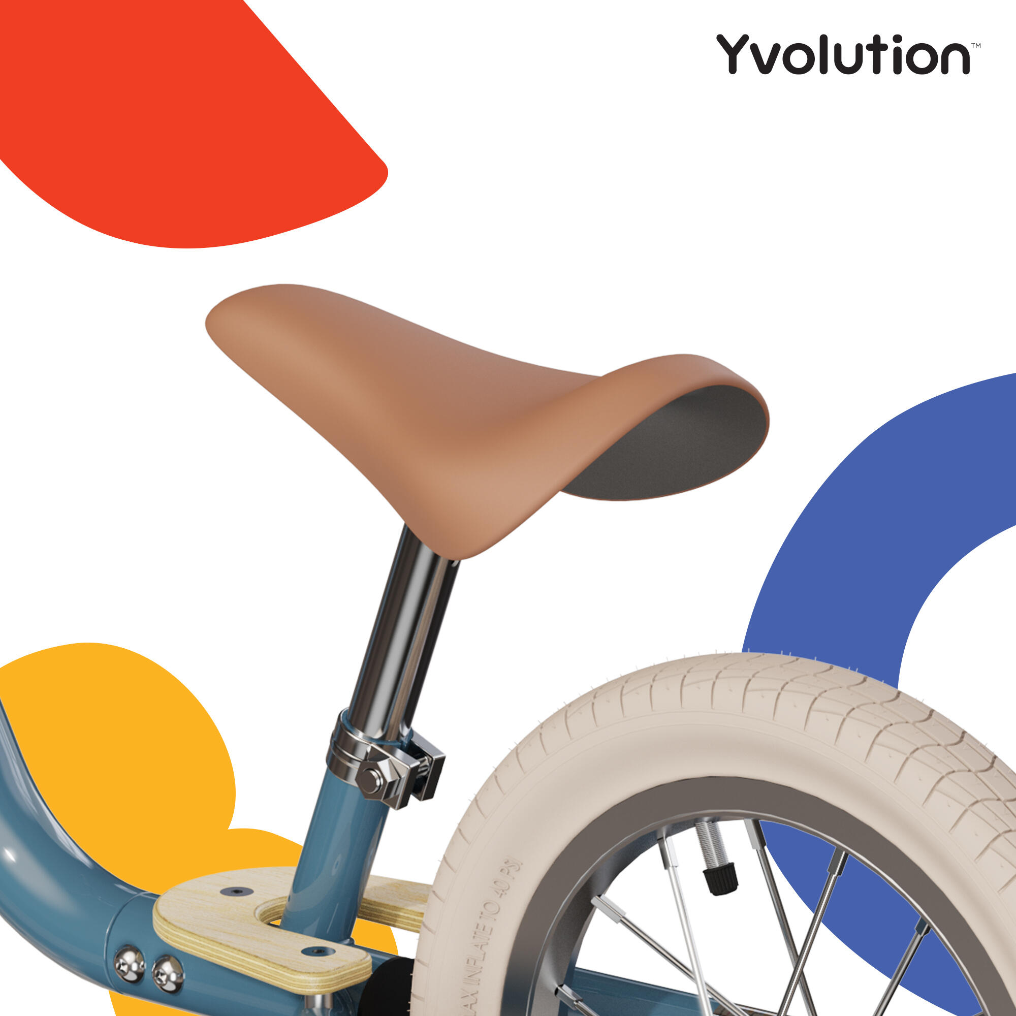 Yvolution draisienne vintage Yvelo Classic Bleu Pneus gonflables 2/6
