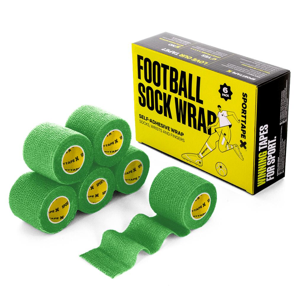 SPORTTAPE COHESIVE BANDAGE - 5CM x 4.5M - GREEN - PACK OF 6 ROLLS