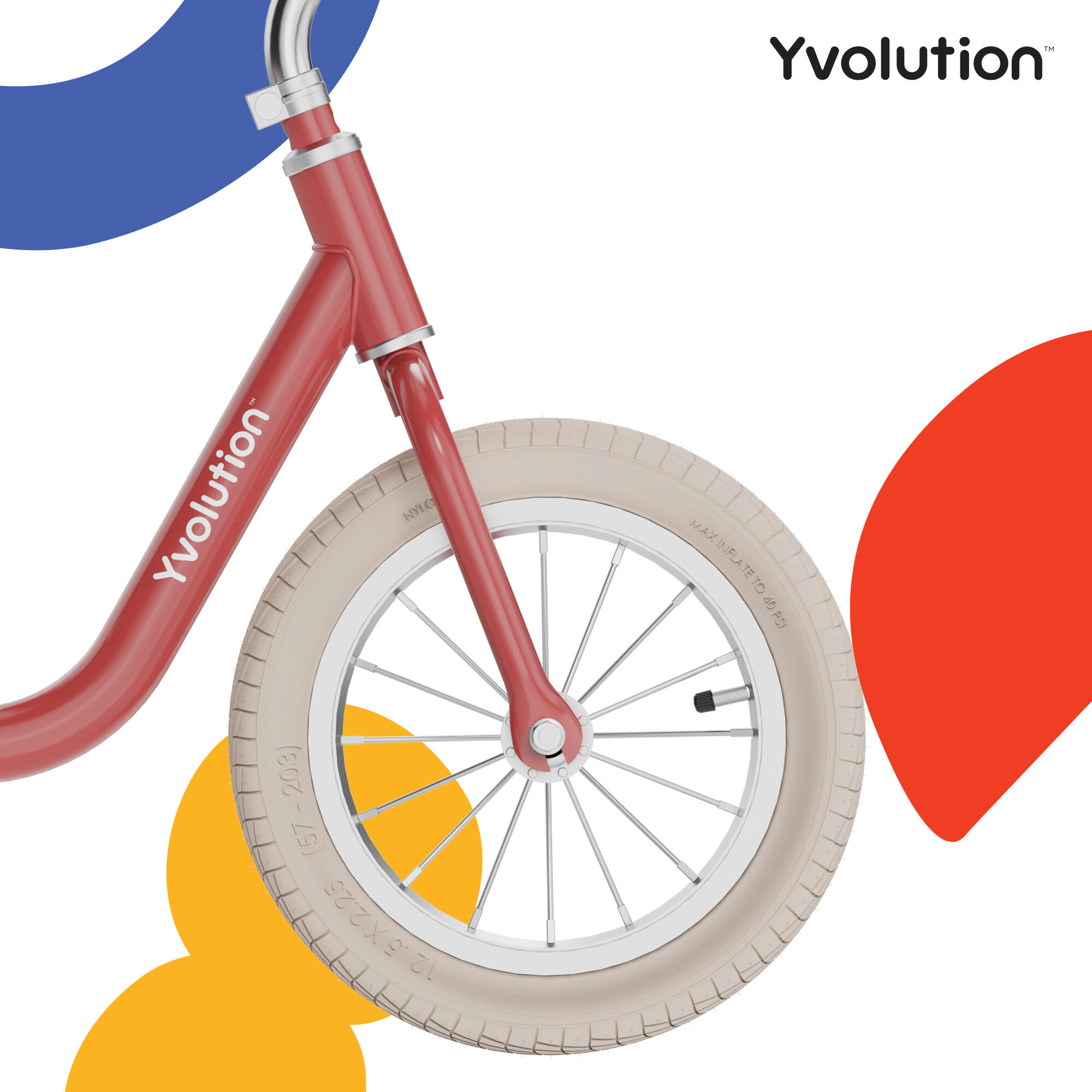 Yvolution draisienne vintage Yvelo Classic Rouge Pneus gonflables 3/5