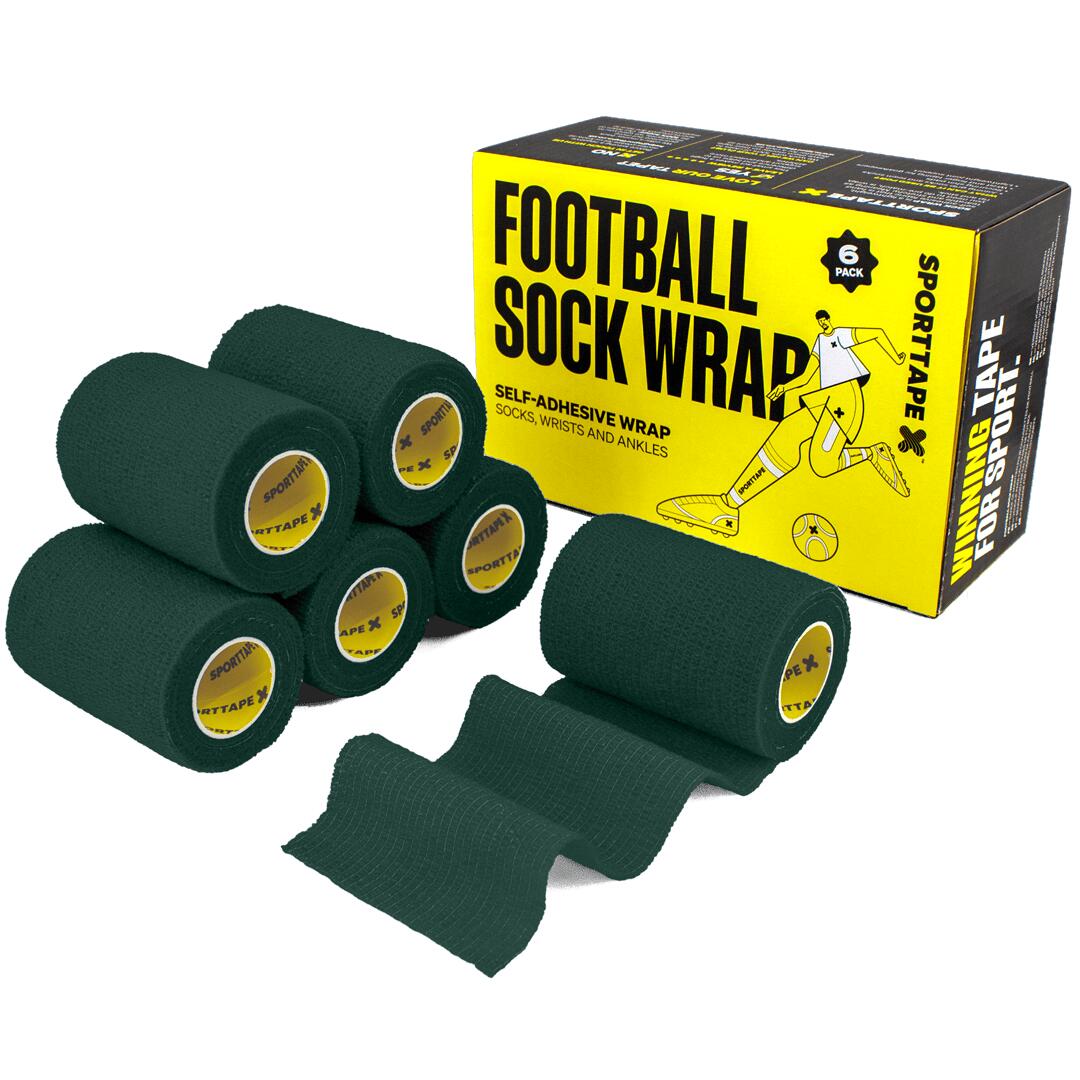 SPORTTAPE COHESIVE BANDAGE - 7.5CM x 4.5M - DARK GREEN - PACK OF 6 ROLLS