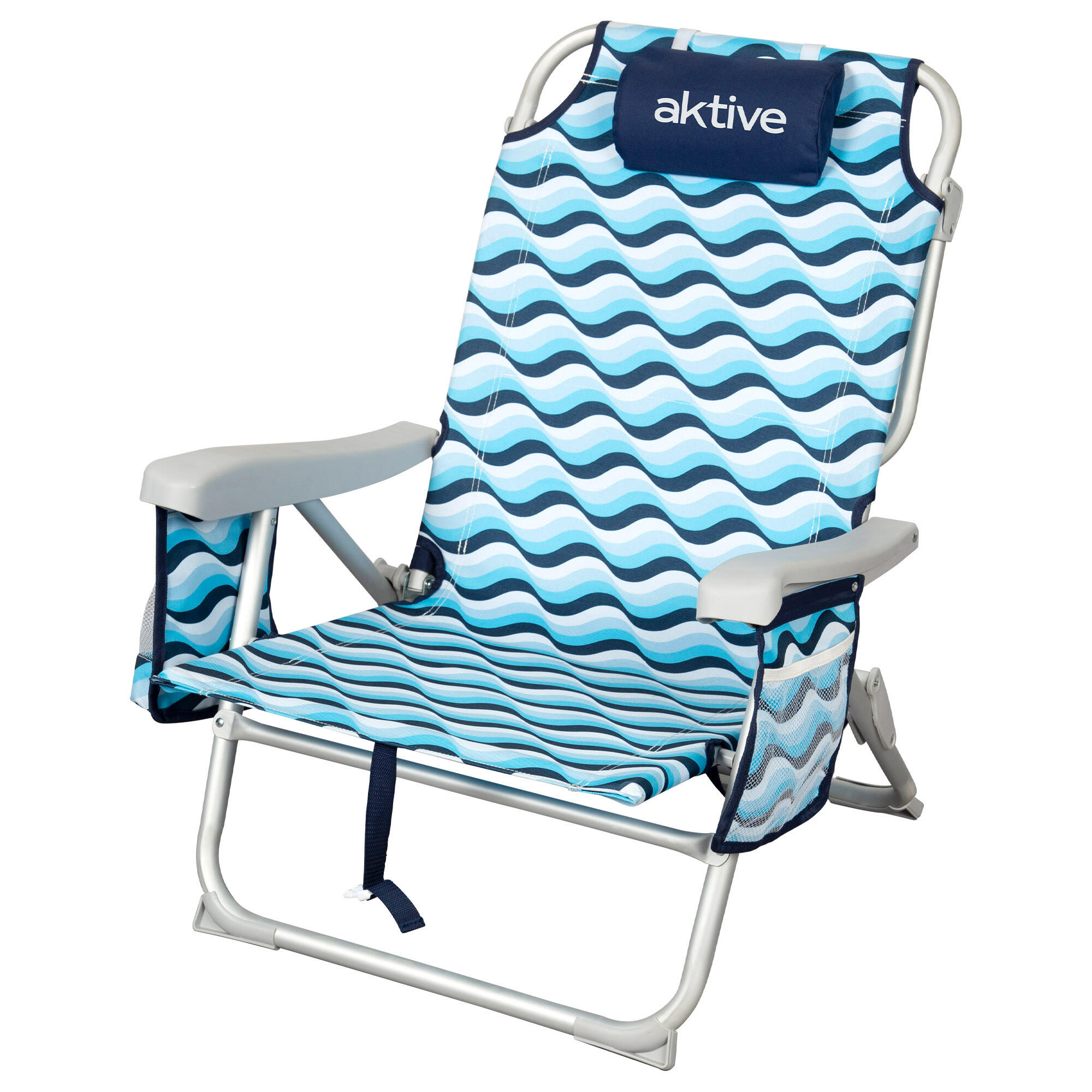 AKTIVE Aktive Silla plegable de playa con 5 posiciones