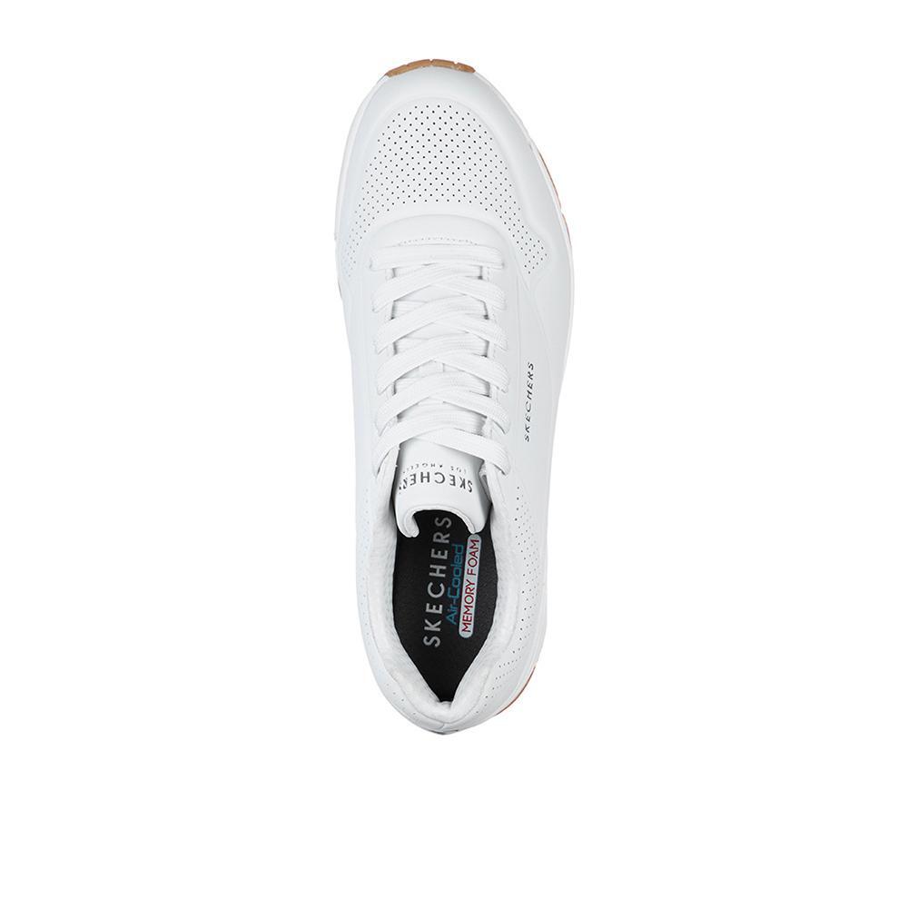 52458/wht Mens Sports Low Top Lace Up Trainers 3/4