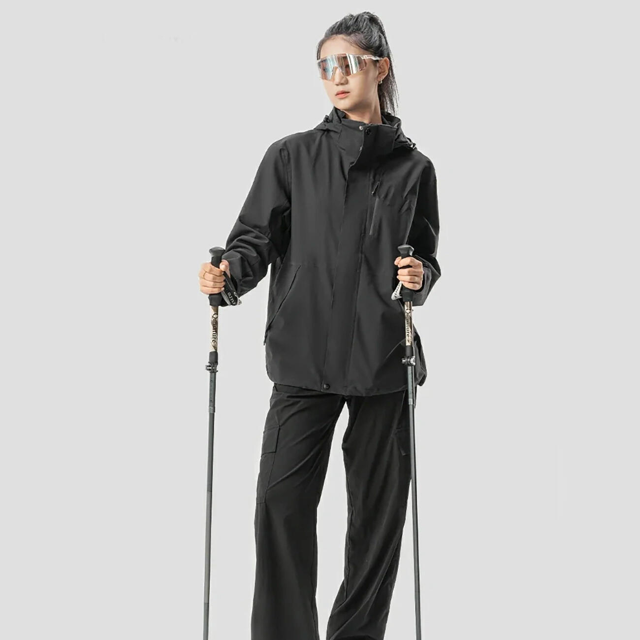 Opvouwbare aluminium nordic walking Trekkingstok van Qunature met hoes 1st. 7/7