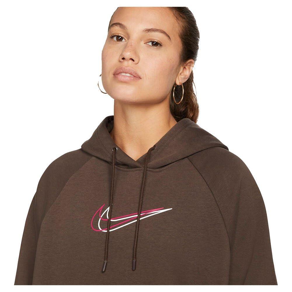 Felpa con cappuccio Nike Sportswear Po OS BB Fleece Marrone e Bianco 2/5