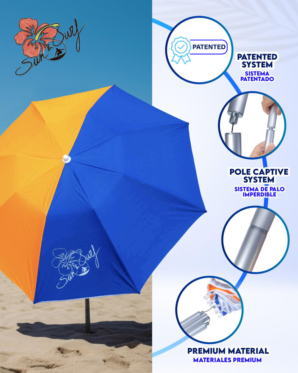 SUN&SURF PARASOL COMPACT 2/7