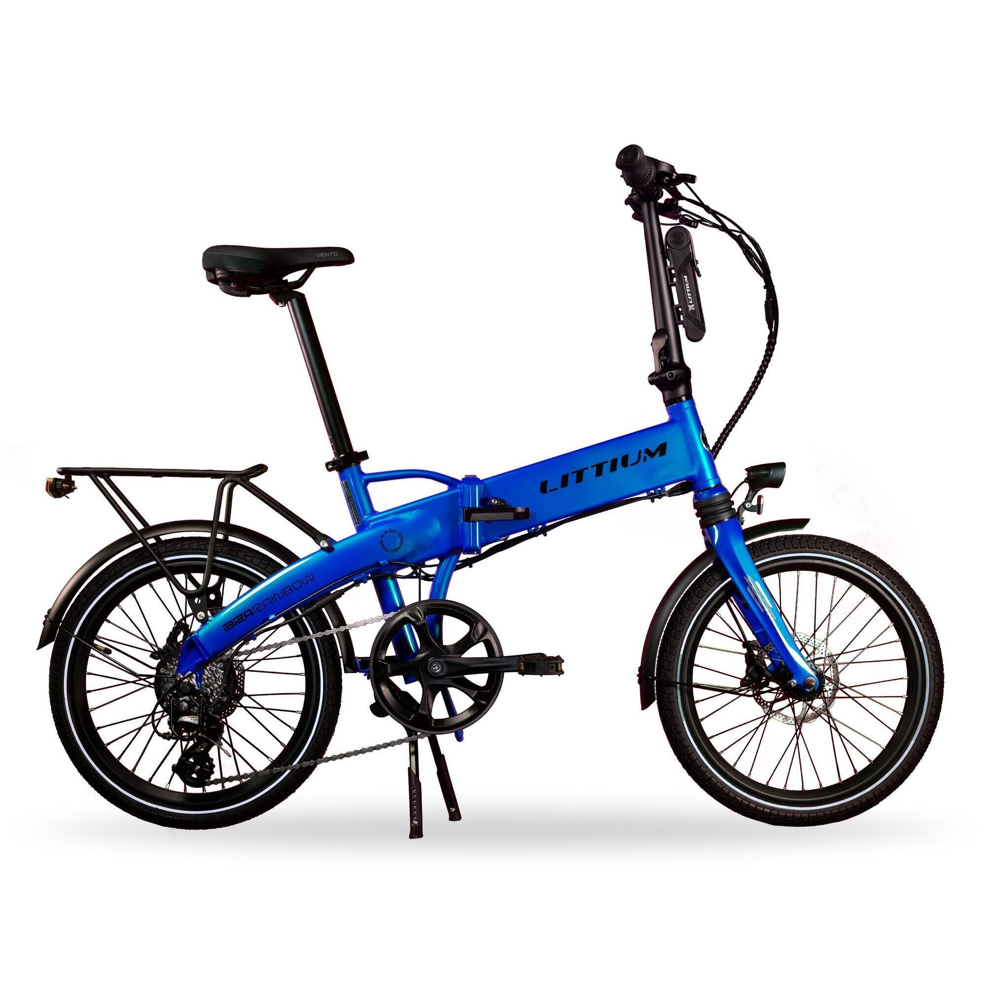 Bicicleta elétrica dobrável LITTIUM IBIZA RAINBOW Azul 10,4 AH
