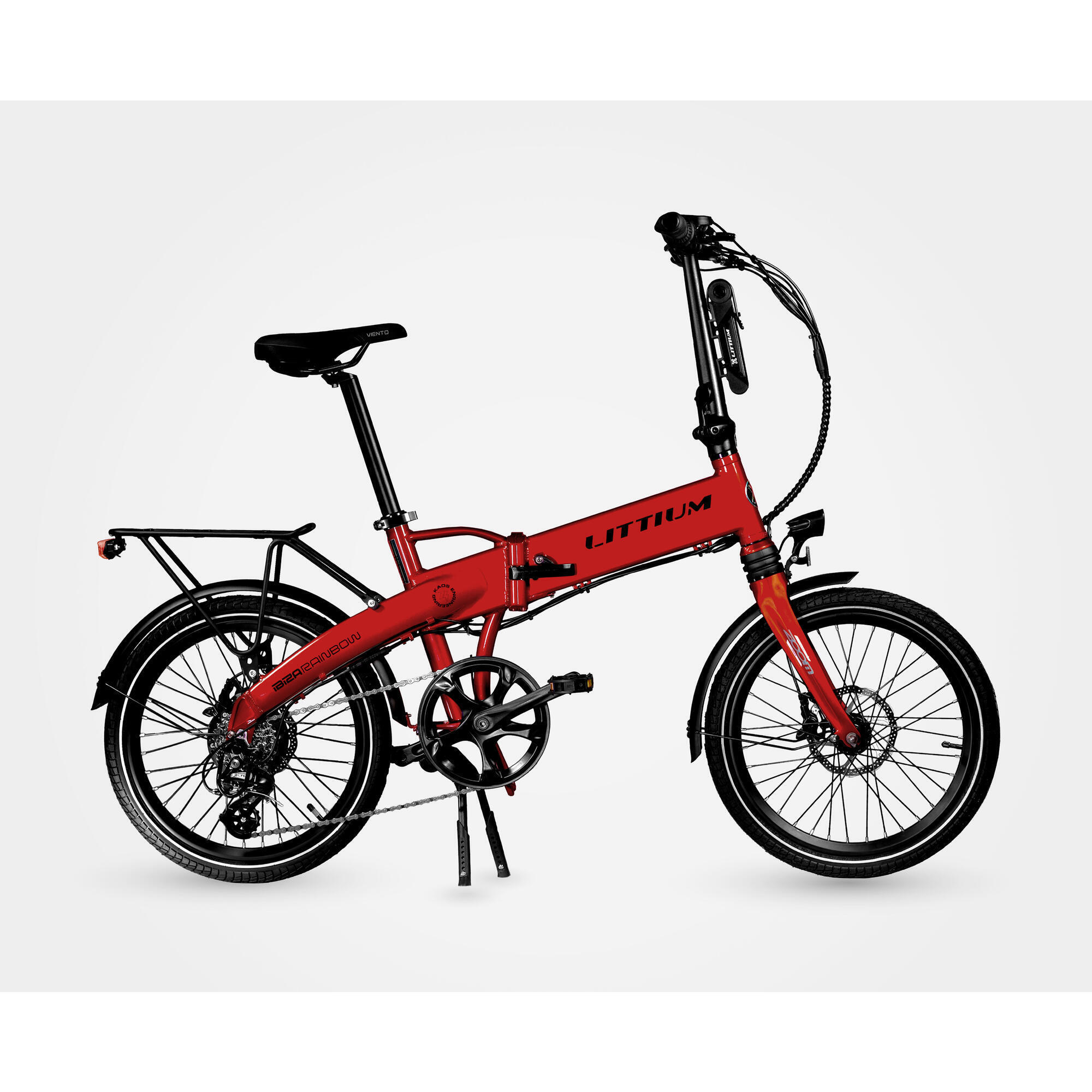 Bicicleta elétrica dobrável LITTIUM IBIZA RAINBOW Vermelha 14 AH