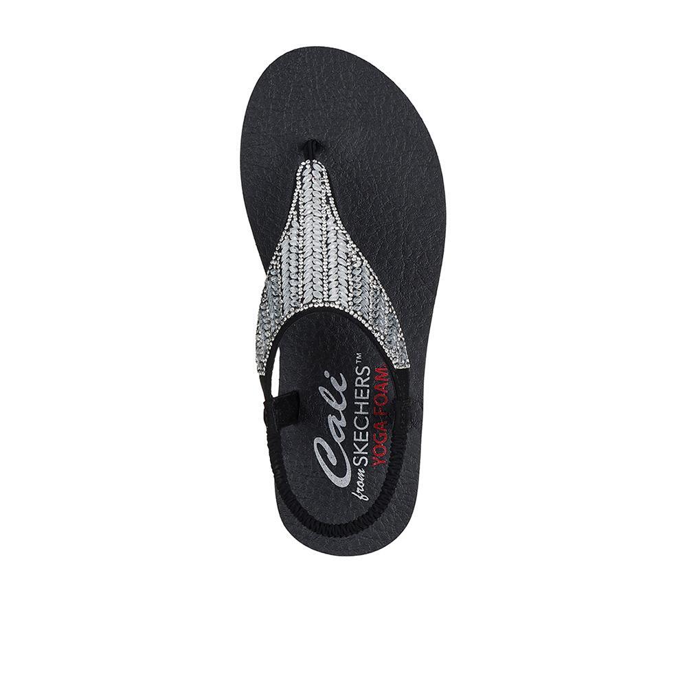 Sandalias Skechers Mujer Meditation - Glamorous Muse Negras 3/4