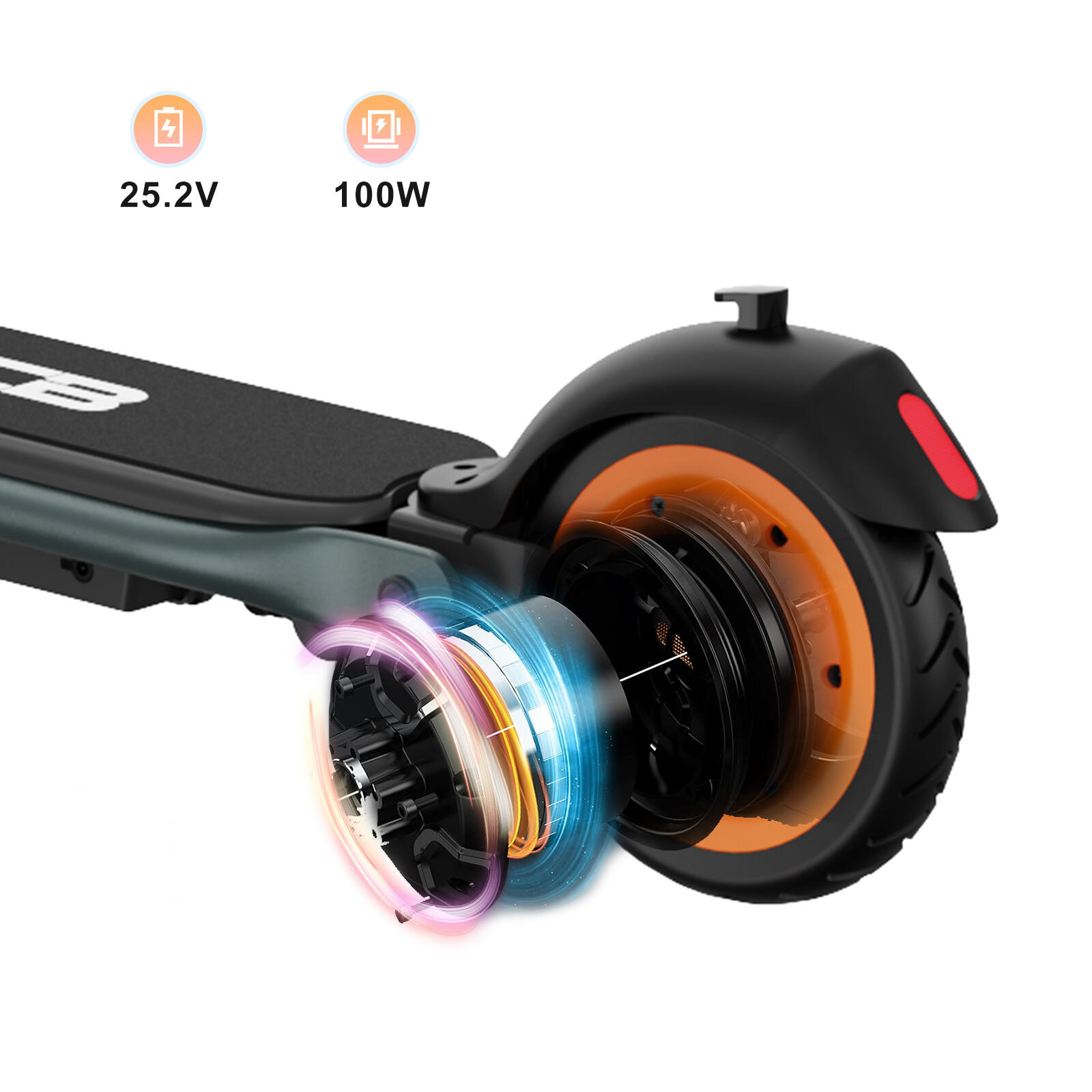 Faltbarer Elektroroller für Kinder von 8 bis 12 Jahren RCB-R7X-Orange 4/7