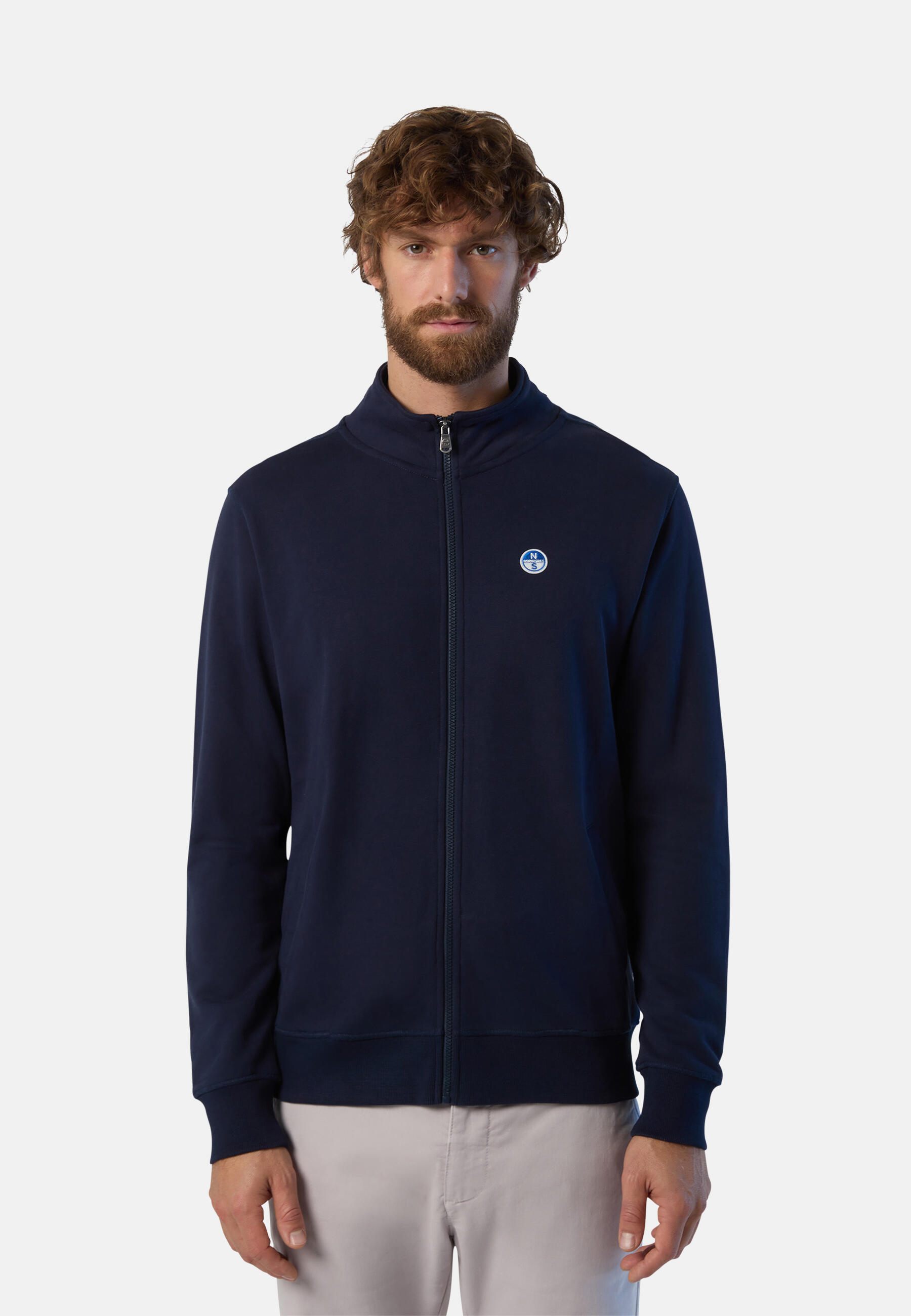 Sudadera con cremallera completa y parche con logotipo para hombre 6/7