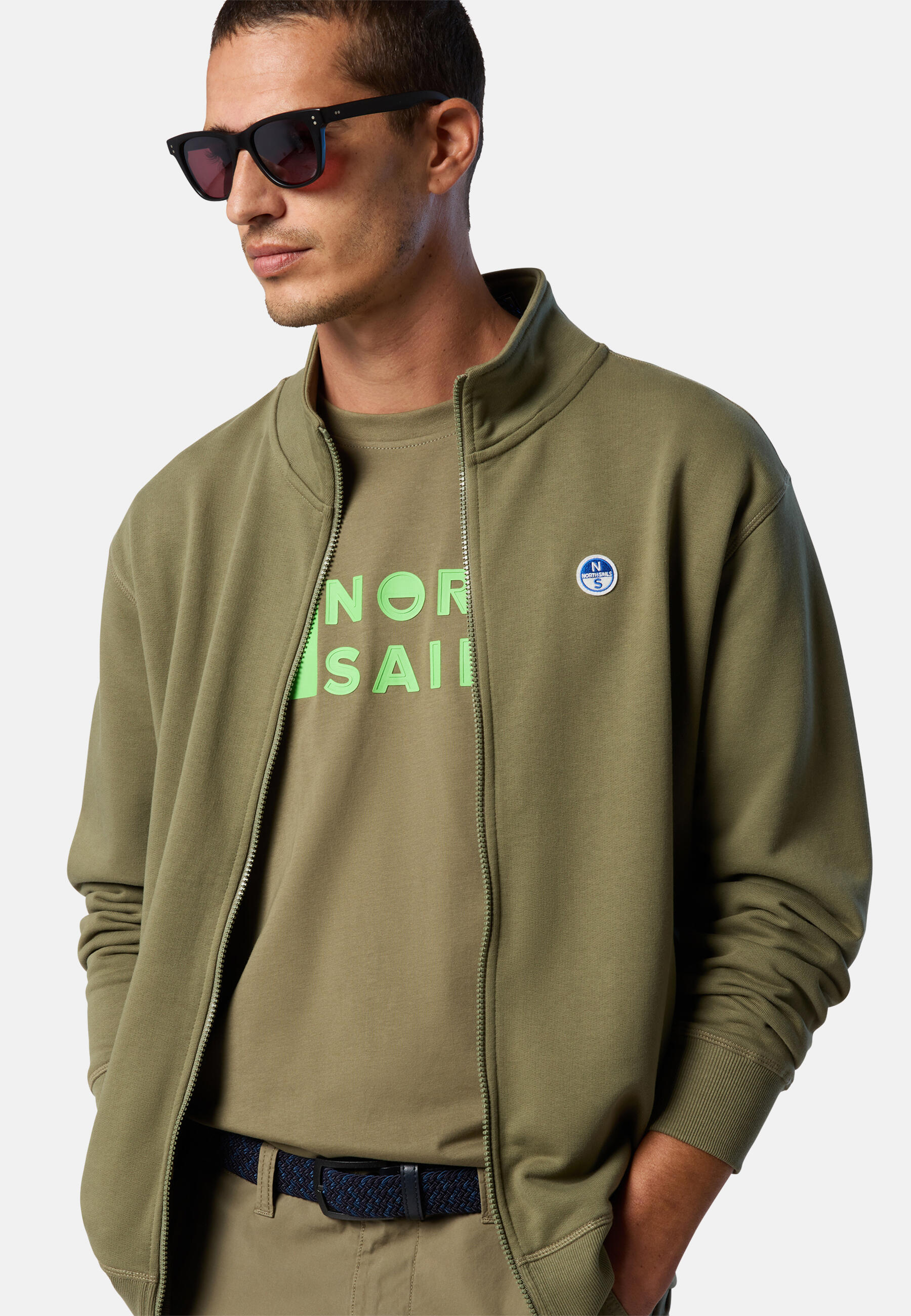Sweat-shirt zippé avec écusson logo pour homme 5/7