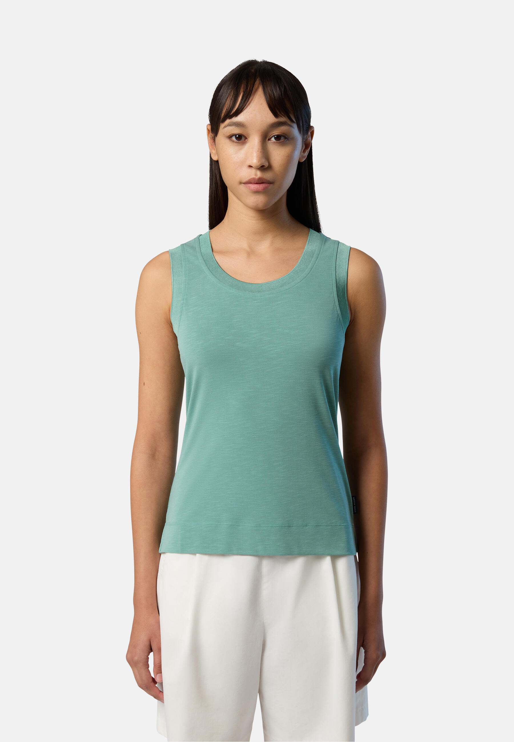 Camiseta de tirantes Jersey flameado para mujer 7/7