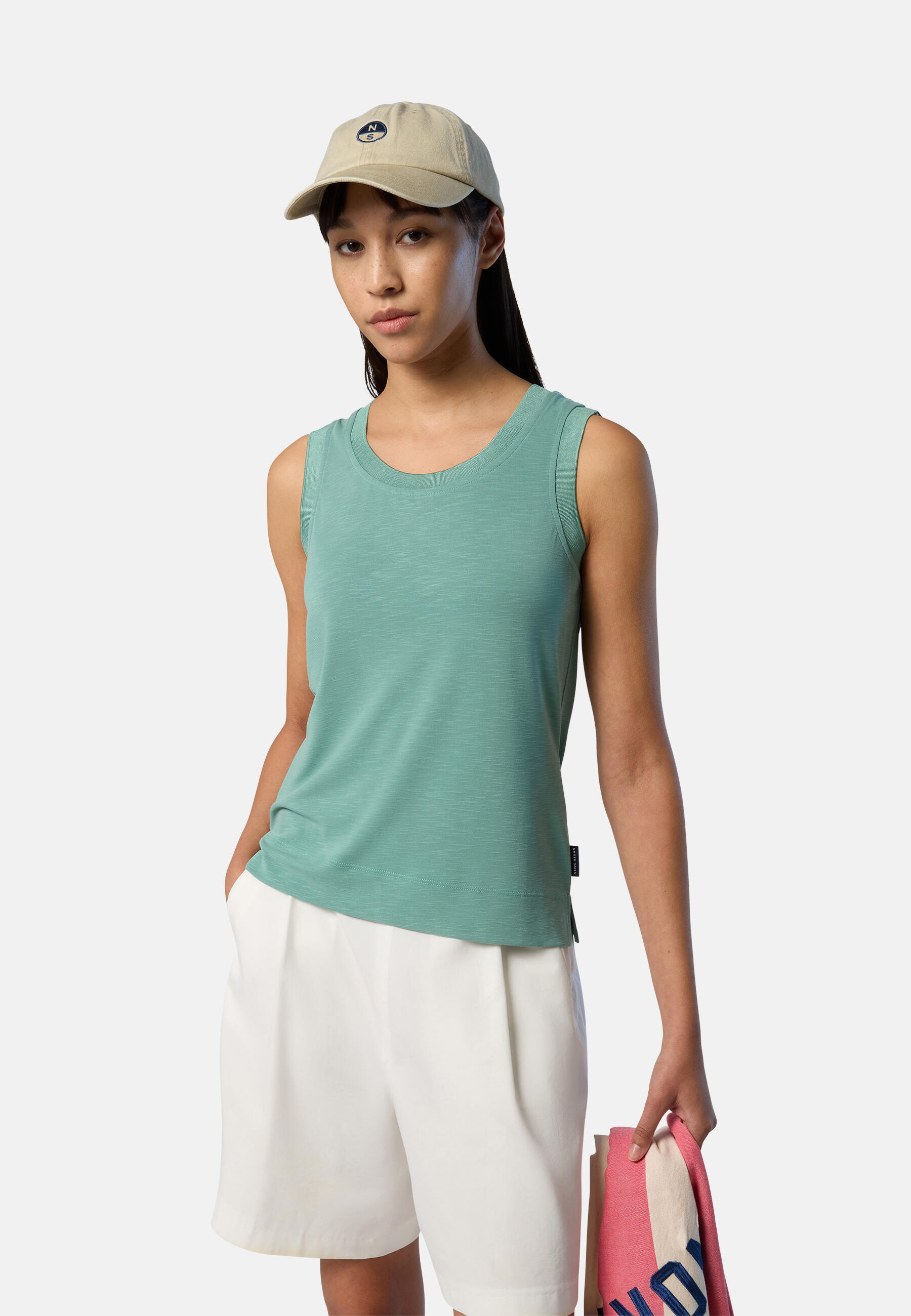Camiseta de tirantes Jersey flameado para mujer 5/7