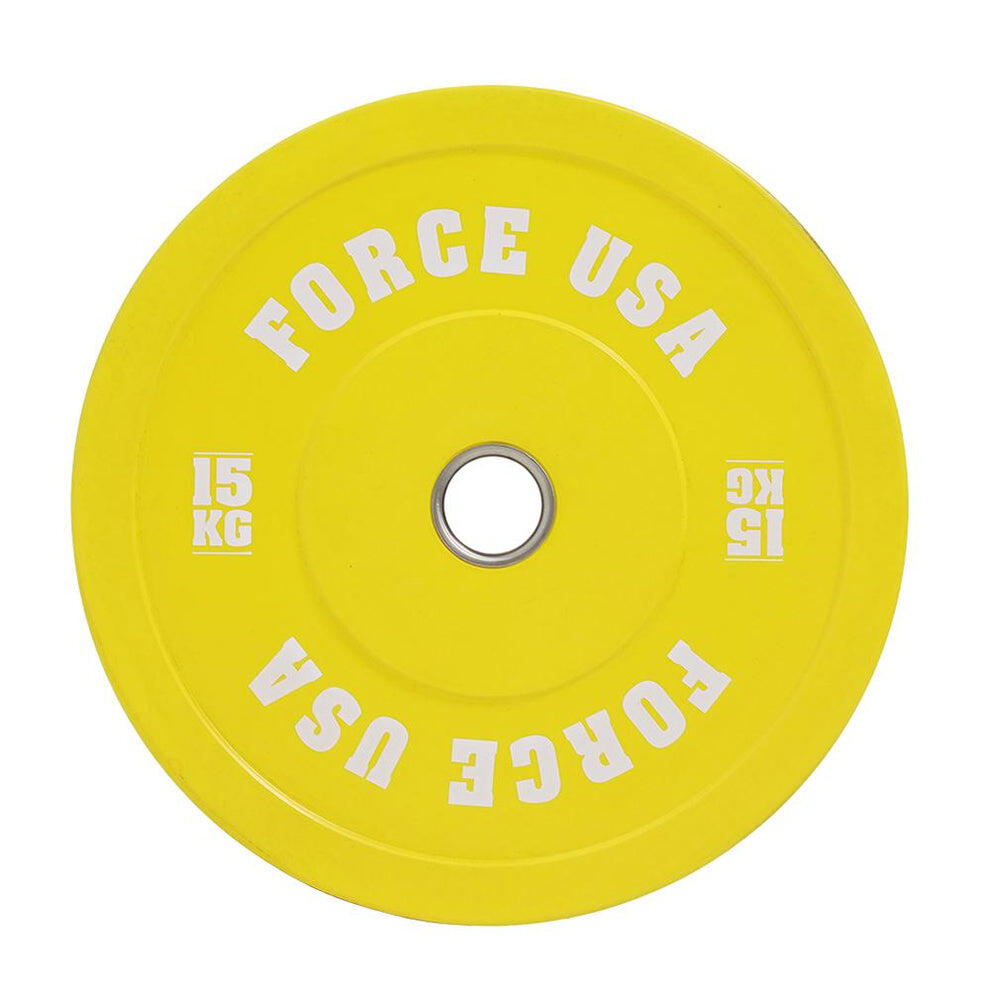 Force USA - Pro Grade Coloured Bumper Plate - 15kg - Yellow