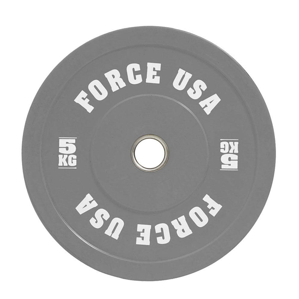 Force USA - Pro Grade Coloured Bumper Plate - 5Kg - Grey