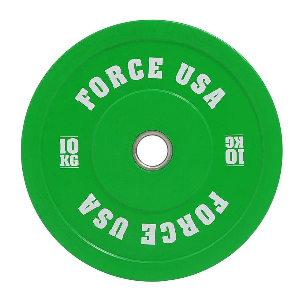 Force USA - Pro Grade Coloured Bumper Plate - 10Kg - Green