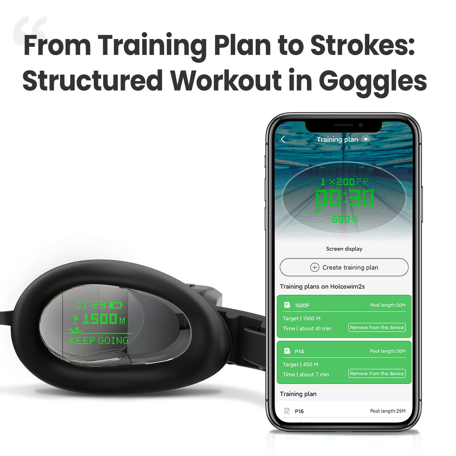 Holoswim2 ARスマートスイムゴーグル 計測モニターが目の前に現る、「ARスマートゴーグル