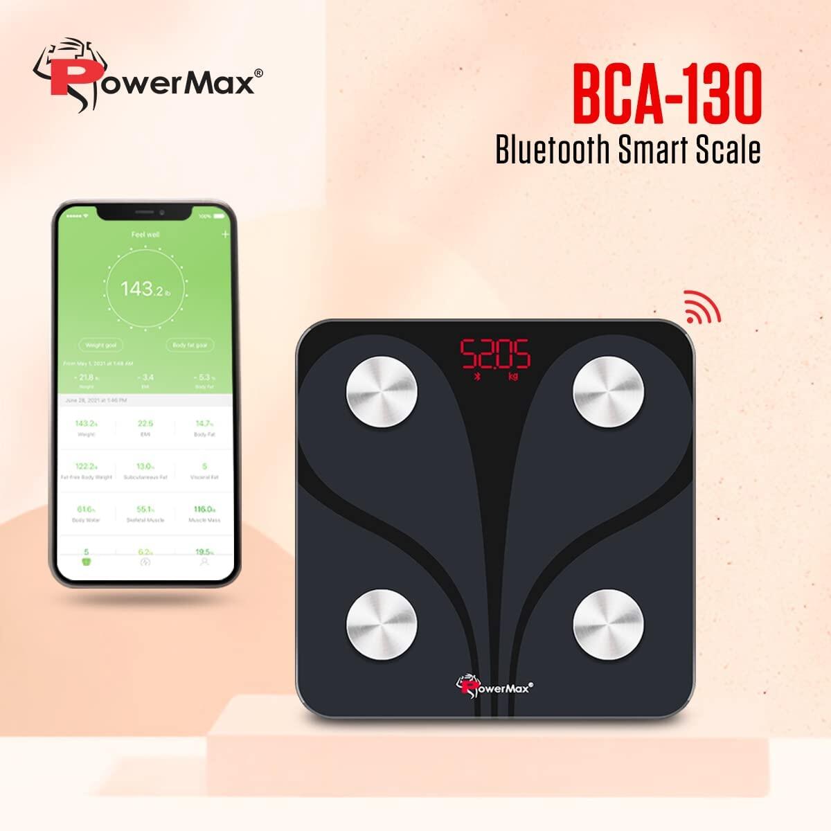 PowerMax Fitness® Bluetooth Body Fat Scale - Smart BMI Digital Bathroom Wireless Weight Scale & Body Composition Analyser with S