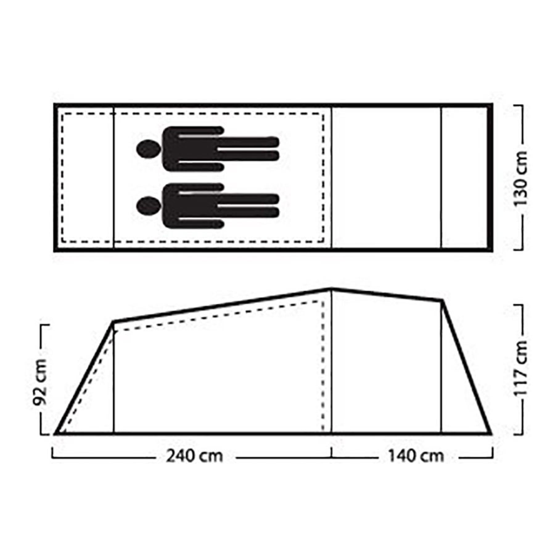 Tente de Camping Légère Columbus Tunnel 2 Kaki 5/5