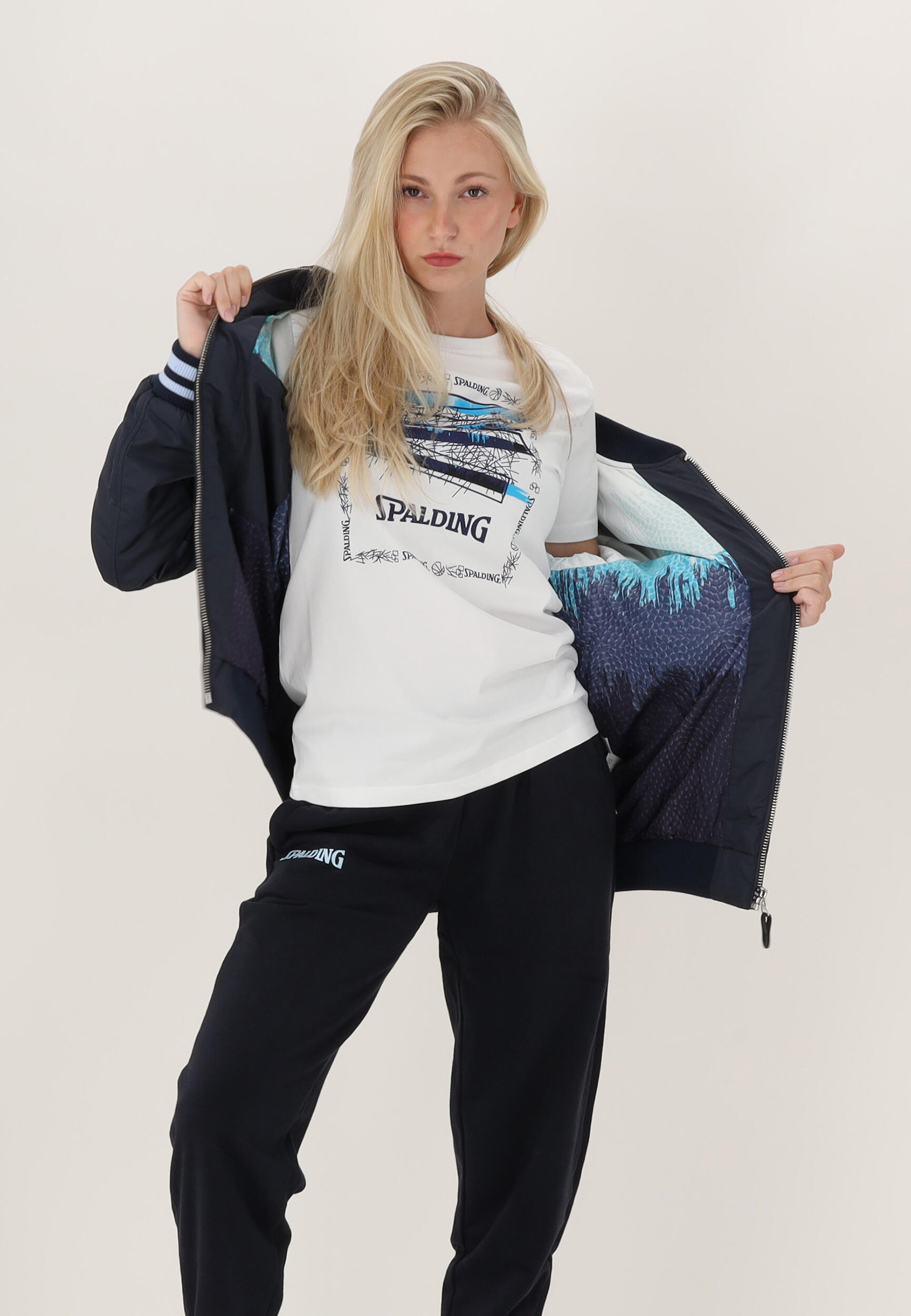 BOMBER JACKET DE BASKET navy-ascend Spalding 4/5