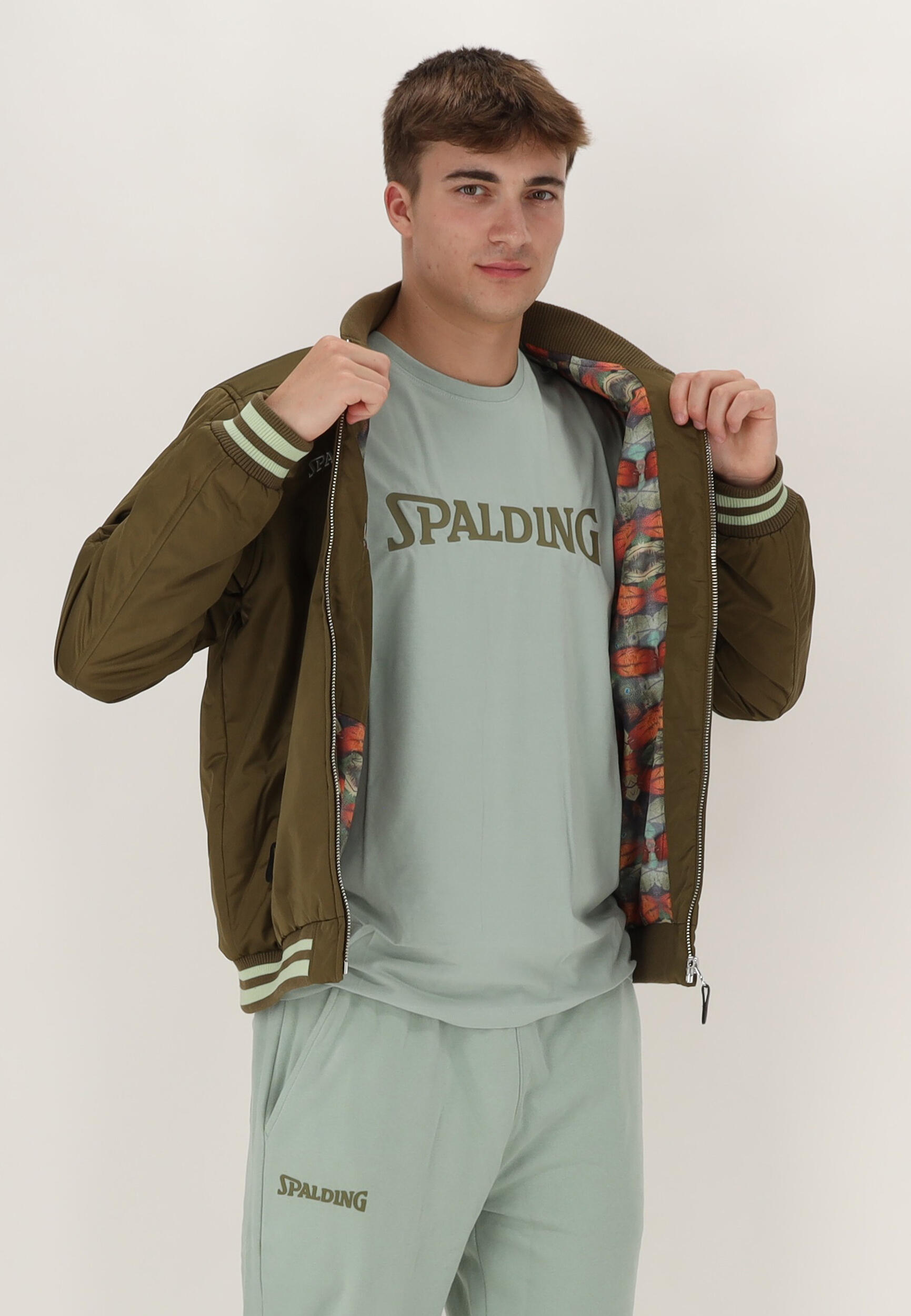 BOMBER JACKET DE BASKET khaki-feather Spalding 4/5