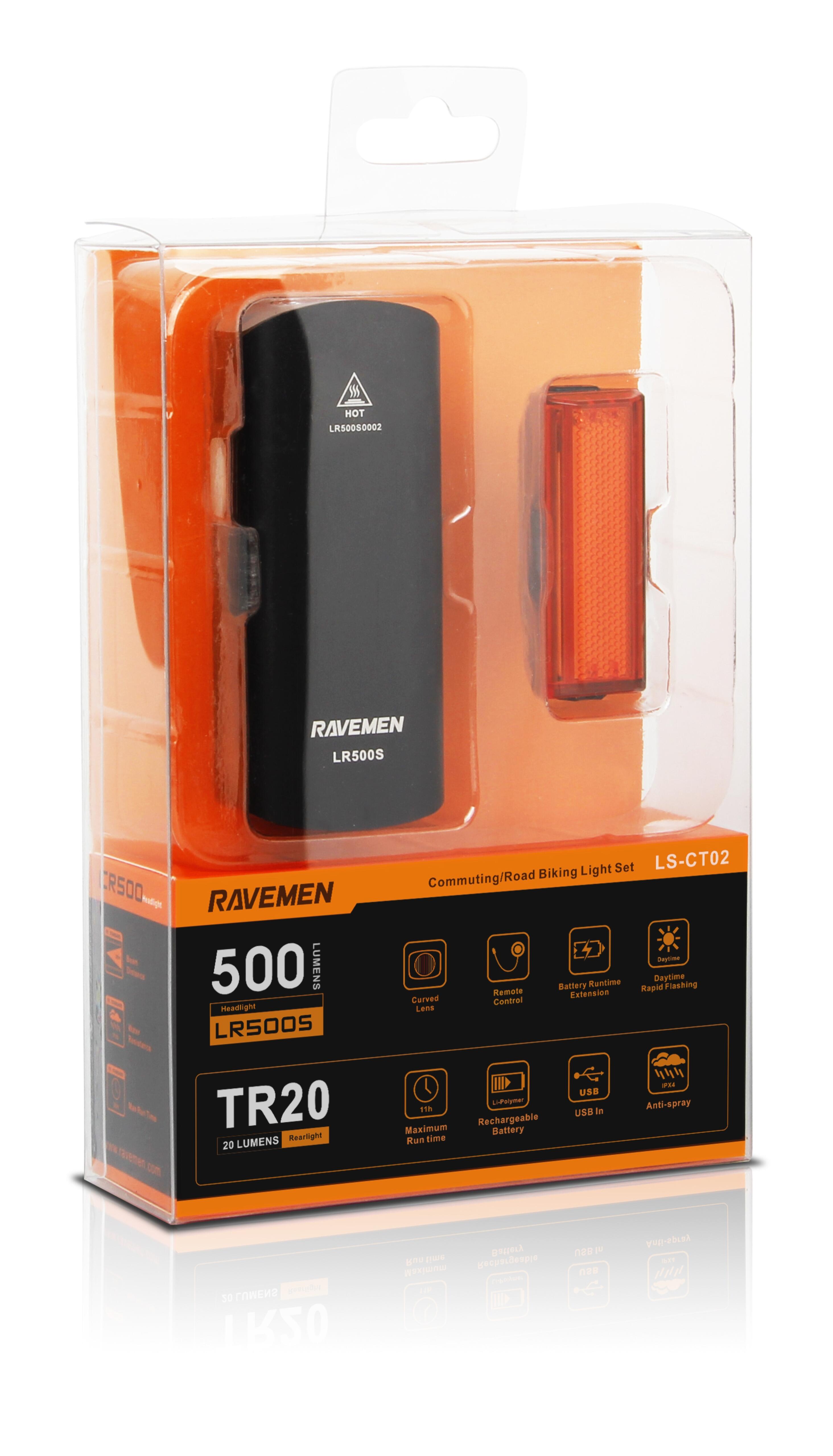 Ensemble Ravemen LS-CT02 : phare de vélo LR500 + feu arrière TR20 2/5