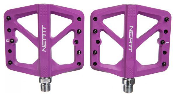 Paar Neatt Composite Flat Pedals 5 Spikes Purple 1/2