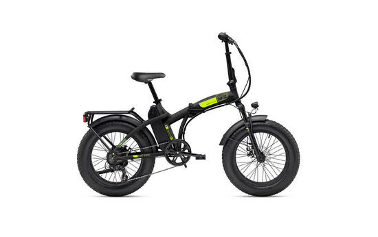 Elektrische compacte fiets / vouwfiets N-VER FOLDING 9.2. 20 inch, zwart-lime