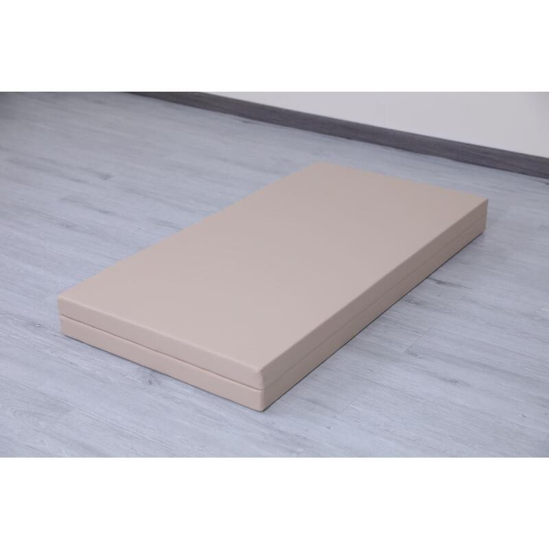 Copii Fitness Saltea Gimnastică Pliabilă 2 Secțiuni 120x120x5 cm Satellite Bej