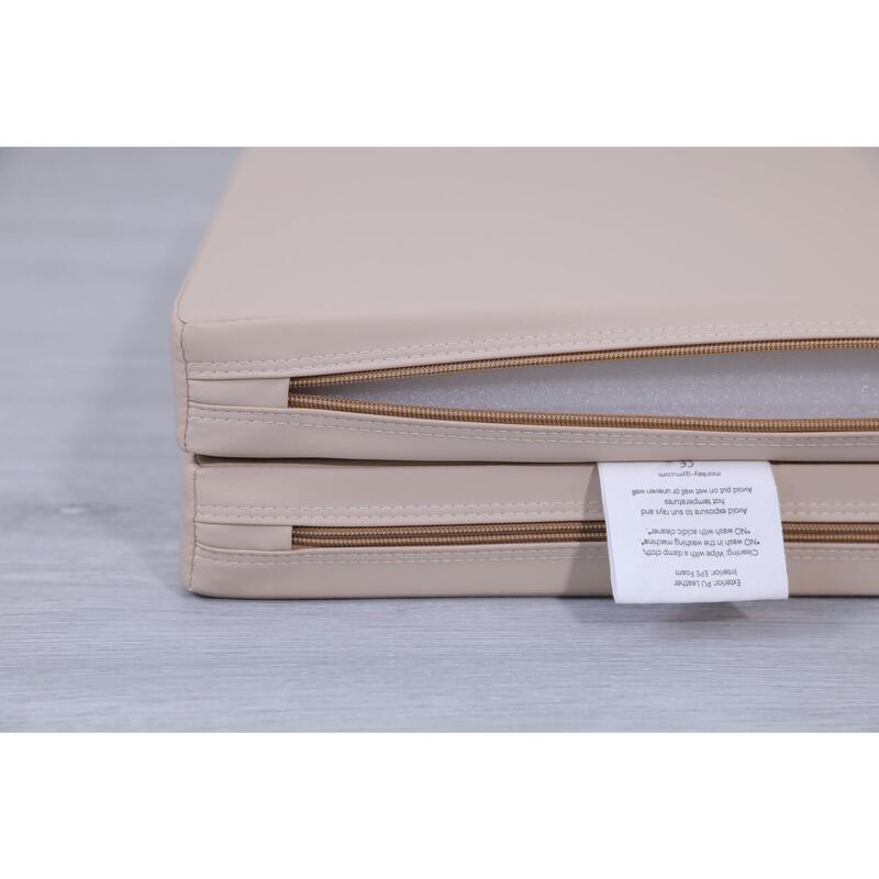 Copii Fitness Saltea Gimnastică Pliabilă 2 Secțiuni 120x120x5 cm Satellite Bej