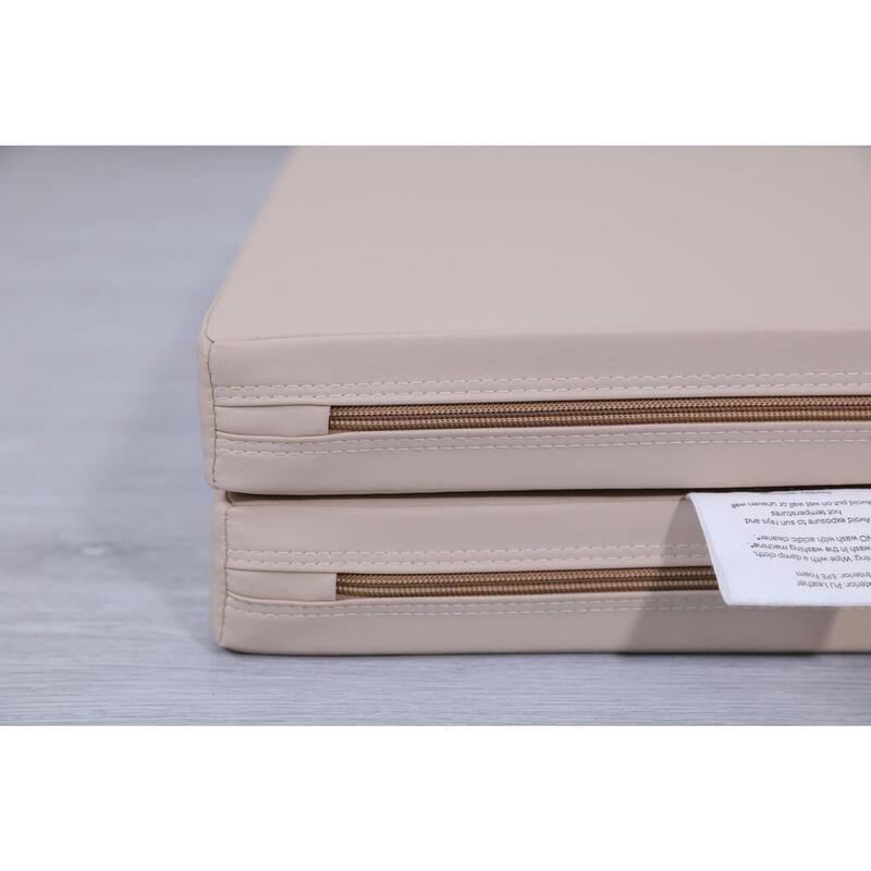 Copii Fitness Saltea Gimnastică Pliabilă 2 Secțiuni 120x120x5 cm Satellite Bej