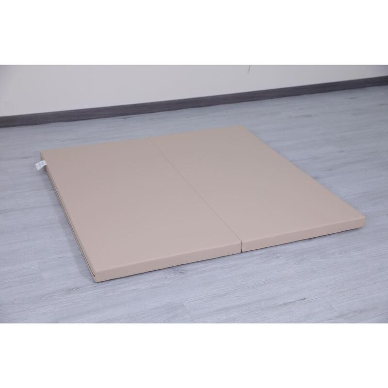 Copii Fitness Saltea Gimnastică Pliabilă 2 Secțiuni 120x120x5 cm Satellite Bej