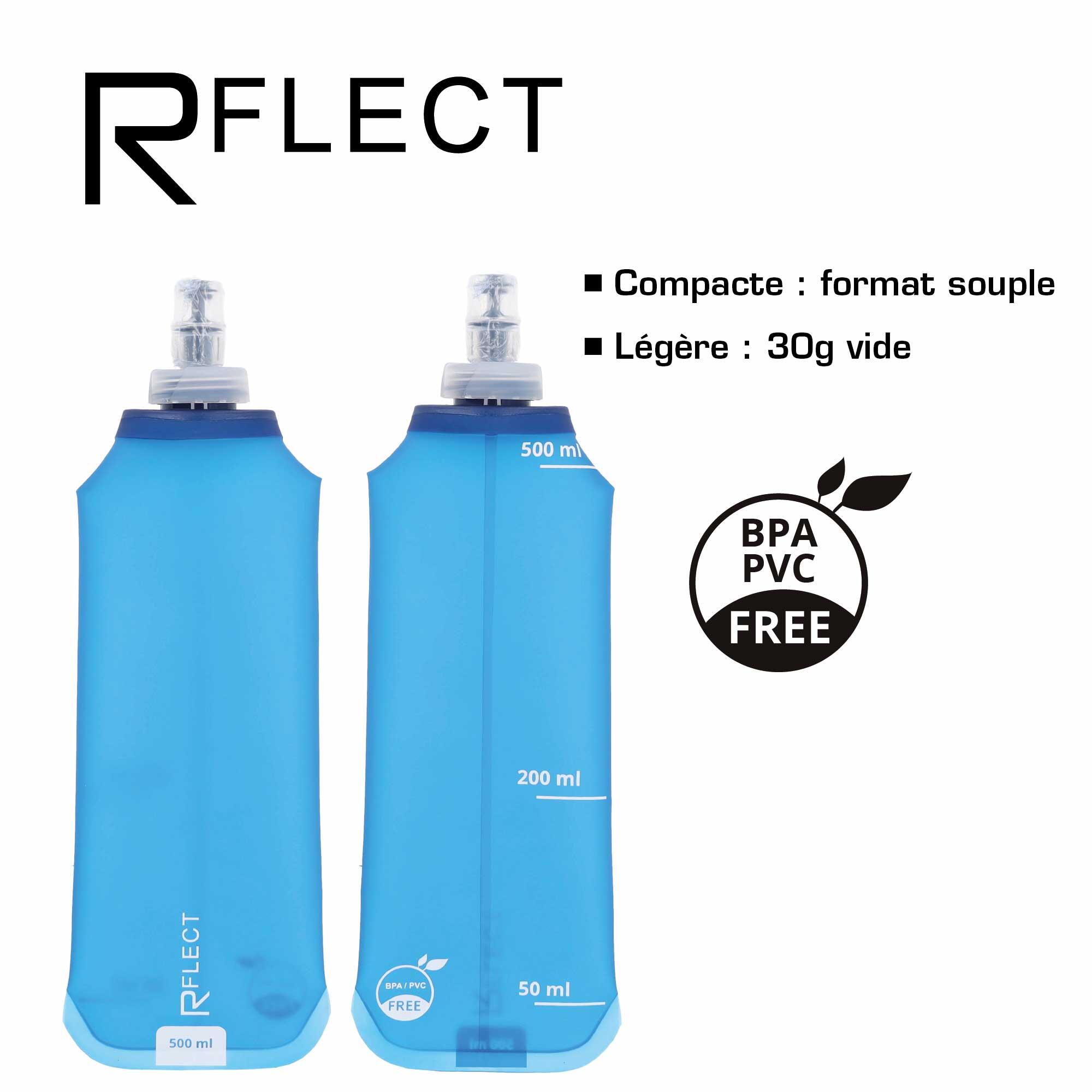Lot de 2 Gourdes Souples Running 500 ml avec Pailles 2/7