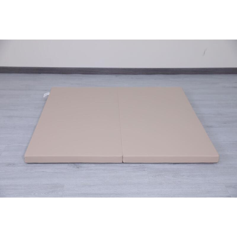 Copii Fitness Saltea Gimnastică Pliabilă 2 Secțiuni 120x120x5 cm Satellite Bej