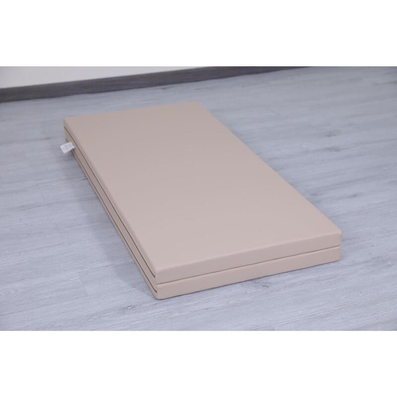 Copii Fitness Saltea Gimnastică Pliabilă 2 Secțiuni 120x120x5 cm Satellite Bej