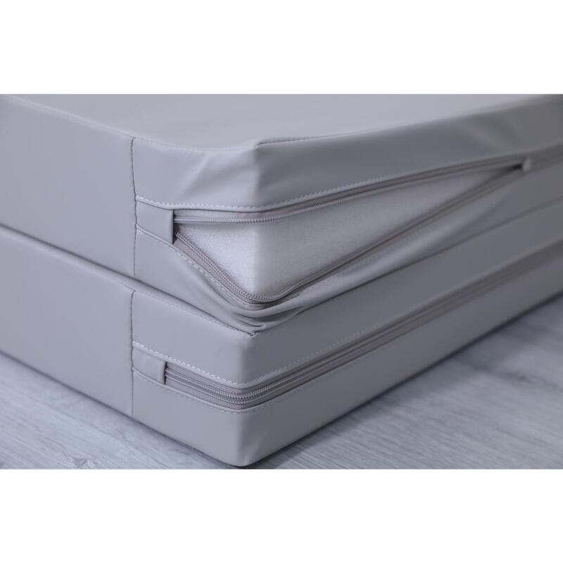 Copii Saltea Gimnastică Pliabilă 2 Secțiuni 120x120x10 cm Satellite Gri