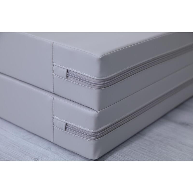Copii Saltea Gimnastică Pliabilă 2 Secțiuni 120x120x10 cm Satellite Gri