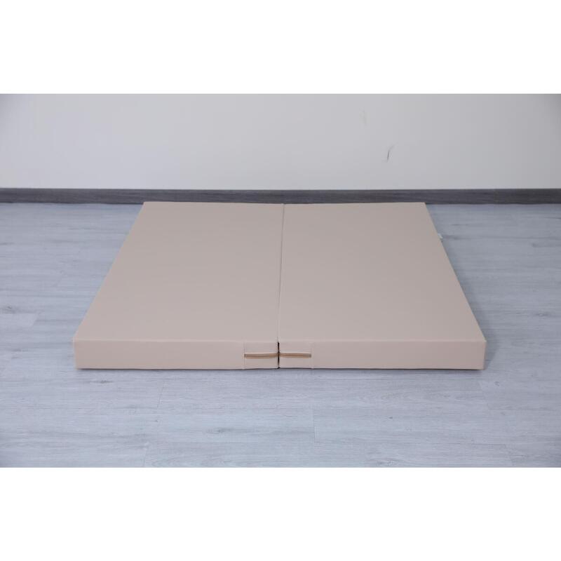 Copii Fitness Saltea Gimnastică Pliabilă 2 Secțiuni 120x120x10 cm Satellite Bej