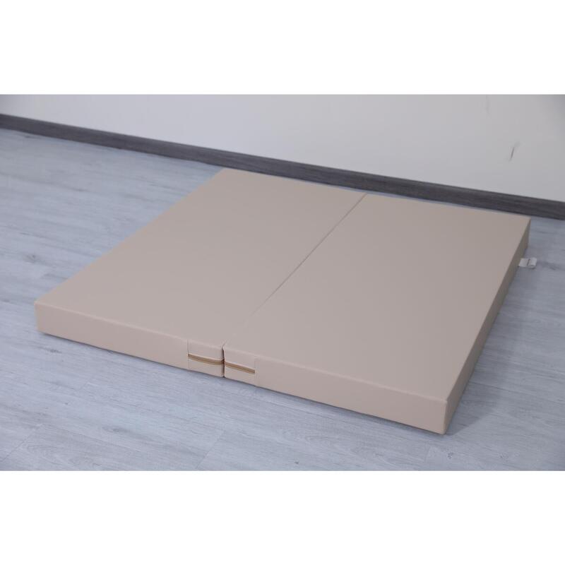Copii Fitness Saltea Gimnastică Pliabilă 2 Secțiuni 120x120x10 cm Satellite Bej