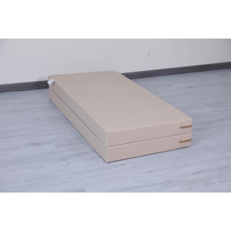 Copii Fitness Saltea Gimnastică Pliabilă 2 Secțiuni 120x120x10 cm Satellite Bej