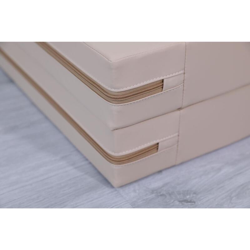 Copii Fitness Saltea Gimnastică Pliabilă 2 Secțiuni 120x120x10 cm Satellite Bej