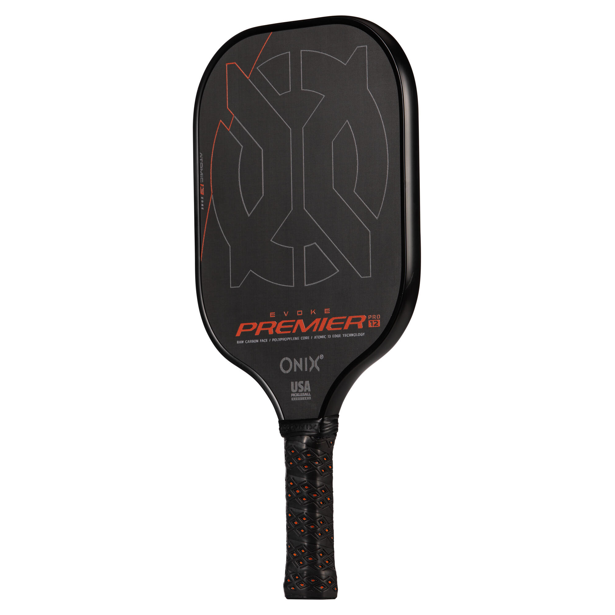 ONIX Pickleball Paddle Evoke Premier Raw Carbon 12 Orange 3/7