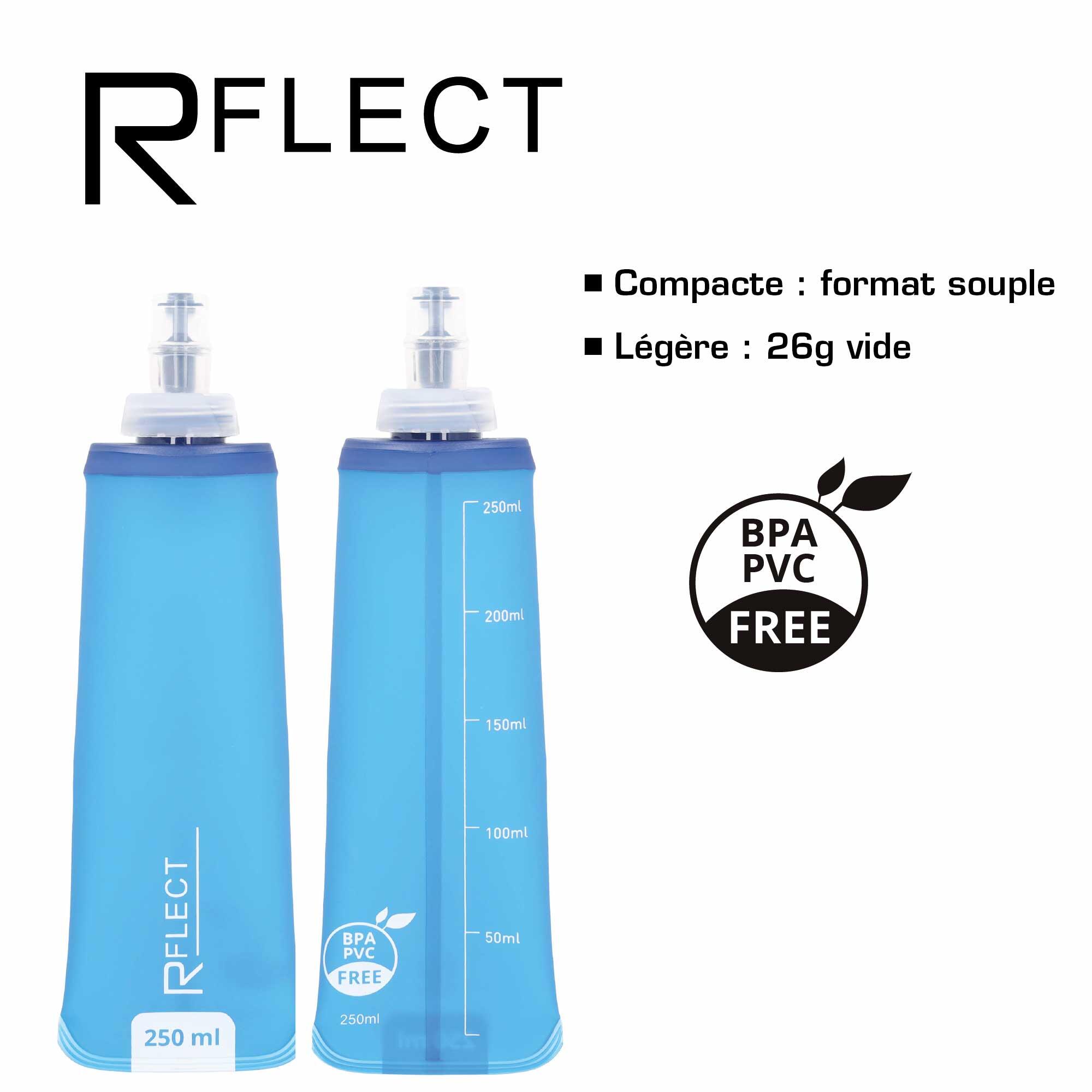 Lot 2 Gourdes Souples 250 ml + Gobelet Pliable 200 ml. Ultra Léger et Sans BPA 2/6