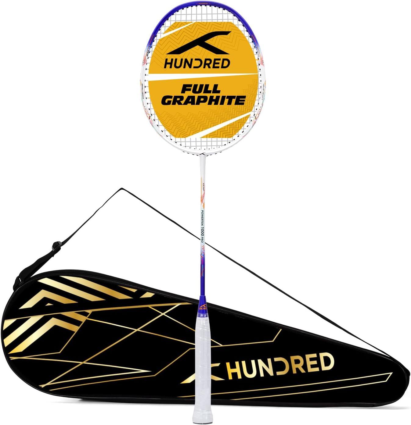 HUNDRED HUNDRED Powertek 1000 PRO Graphite Strung Badminton Racket | Maximum String