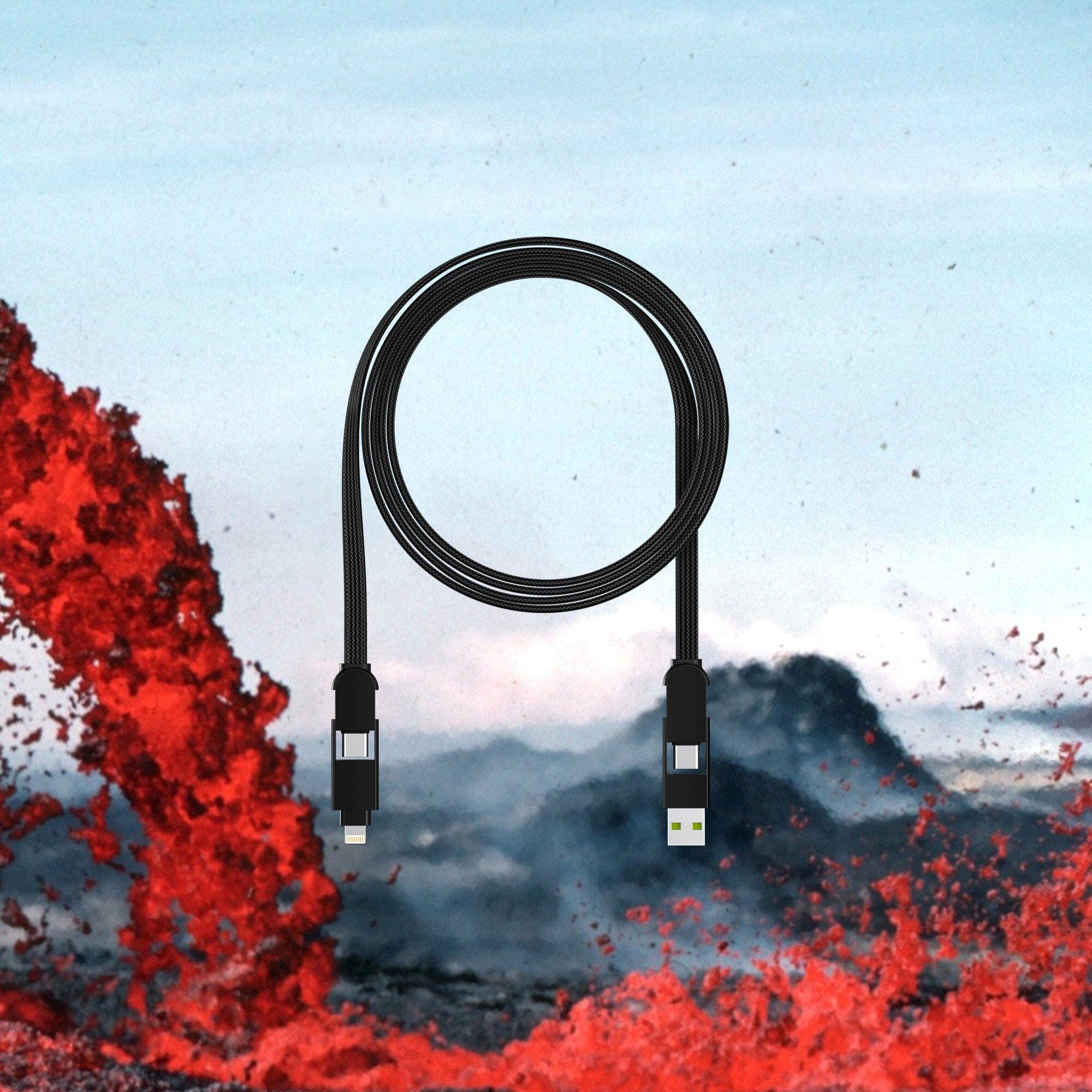 inCharge X Max | Cable todo en uno para iPhone, Android, USB C y más - Negro 2/4