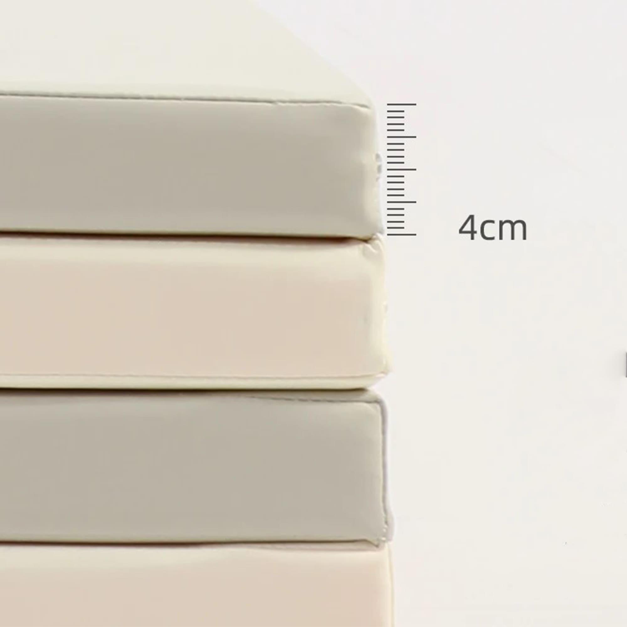 Kinder Gymnastik Faltbare Matte 4-Zonen 200x100x4cm Sattelite Weiß Beige 5/7