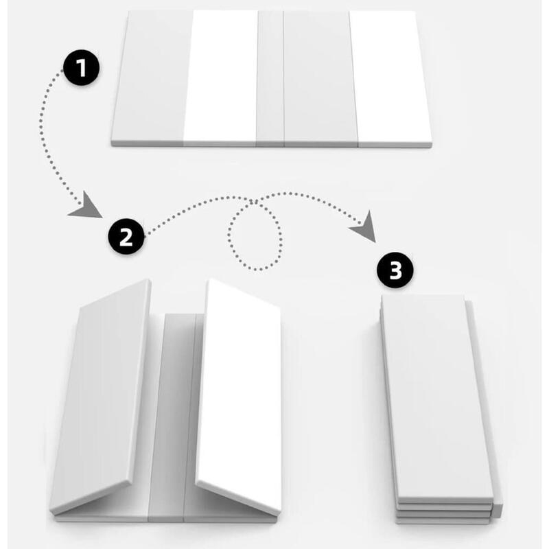 Copii Gimnastică Saltea Pliabilă 4 Secțiuni 200x100x4cm Sattelite Alb Bej