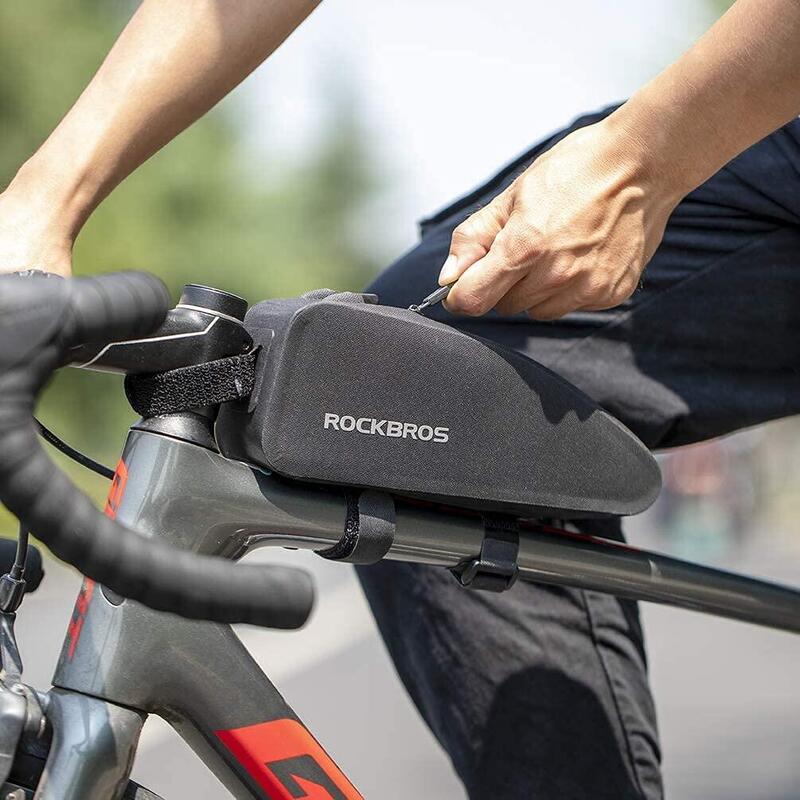 ROCKBROS Sacoche Cadre Vélo VTT Sacoche de Guidon Top Tube Vélo, Noir, 1L